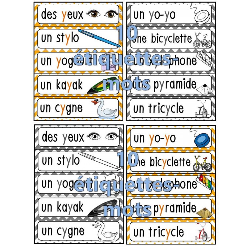 mots de 5 lettres avec y