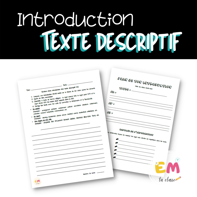 Introduction Texte descriptif sec 1 et 2