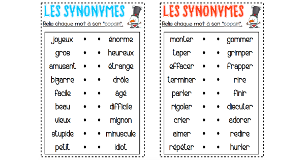 Atelier - Les synonymes