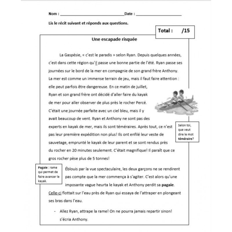 Compréhension De Texte 4ème Avec Corrigé Compréhension de lecture