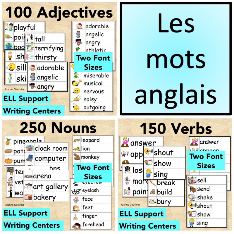 Vocabulaire anglais mots illustrés English Words
