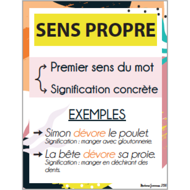 Evaluation Sens Propre Et Figure Ce2 Affiches sens propre et sens figuré