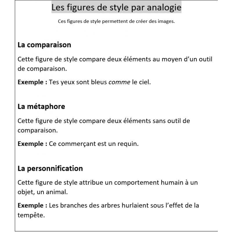 Exercice Figure De Style