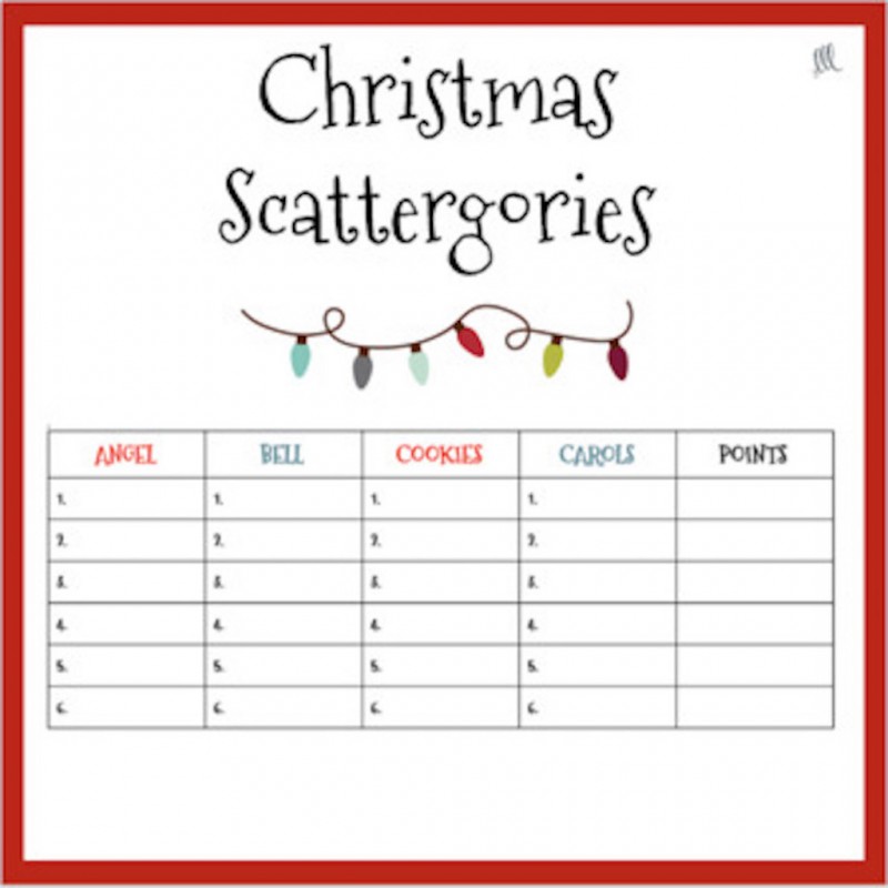 Christmas scattergories store