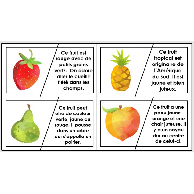 Quizz fruits et fruits