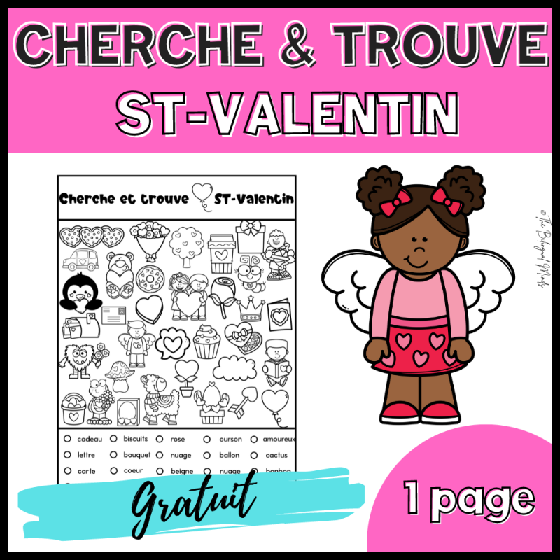 Chercher et trouve vocabulaire St-Valentin GRATUIT