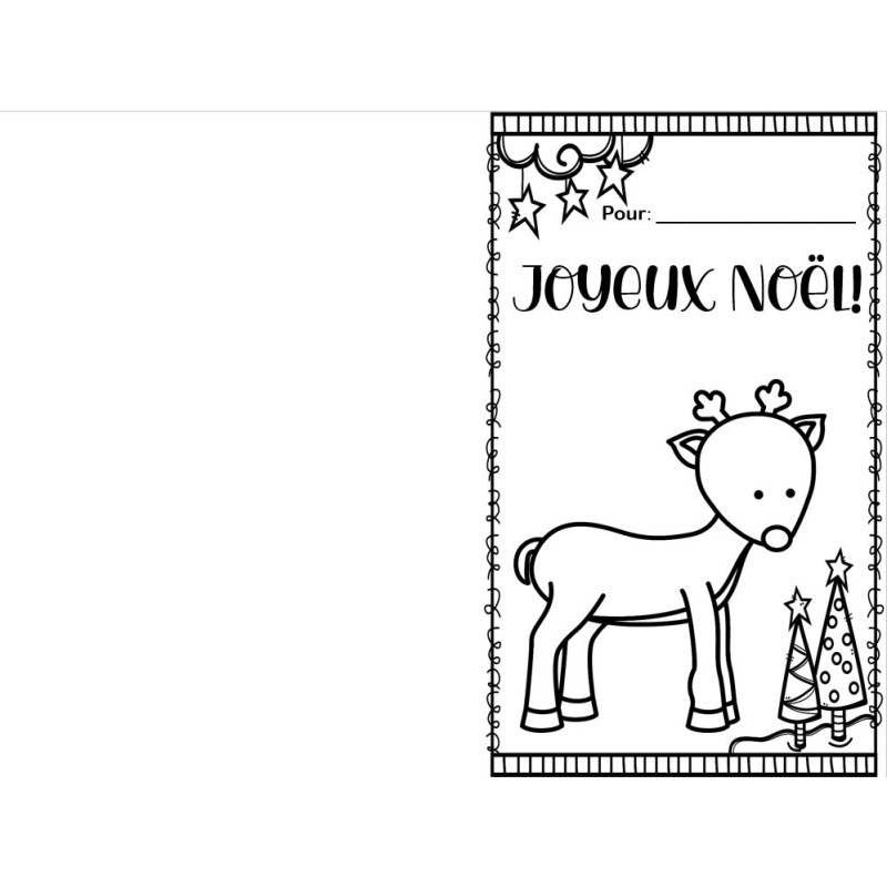 Cartes de Noël à colorier